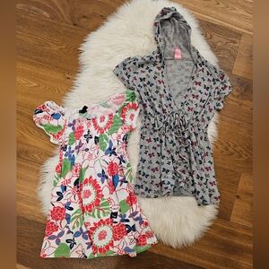 Vintage F.A.N.G. Floral Smocked Top & Hooded Butterfly Tee